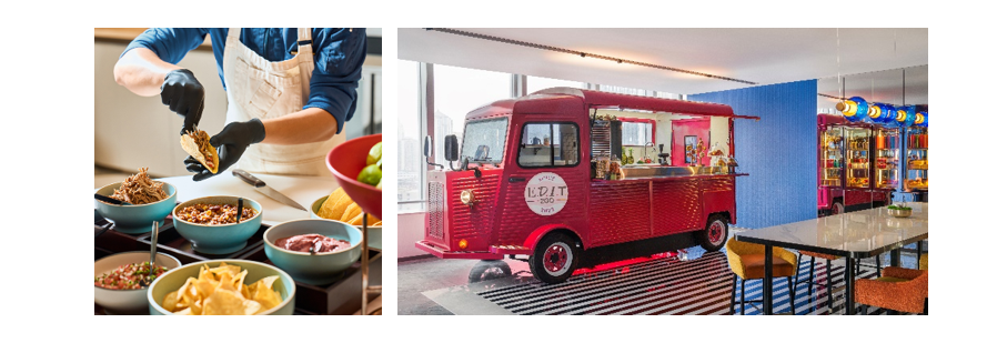 A red food truck with a person standing in front of it

AI-generated content may be incorrect.