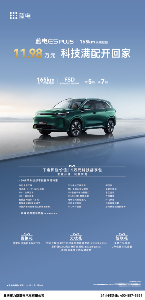 10万级插混SUV“宝藏好车” 蓝电 E5 PLUS累计交付破5000！