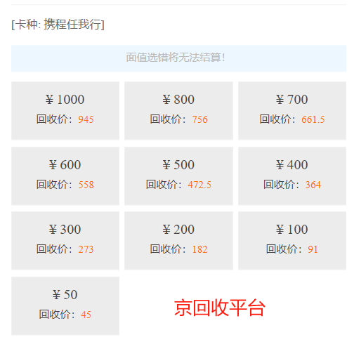 出售携程礼品卡怎么收费
